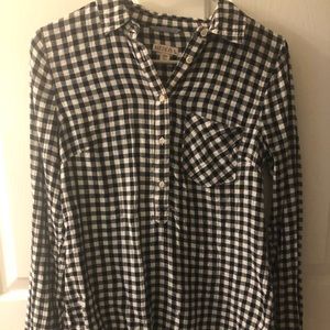 Black and white check button top size small